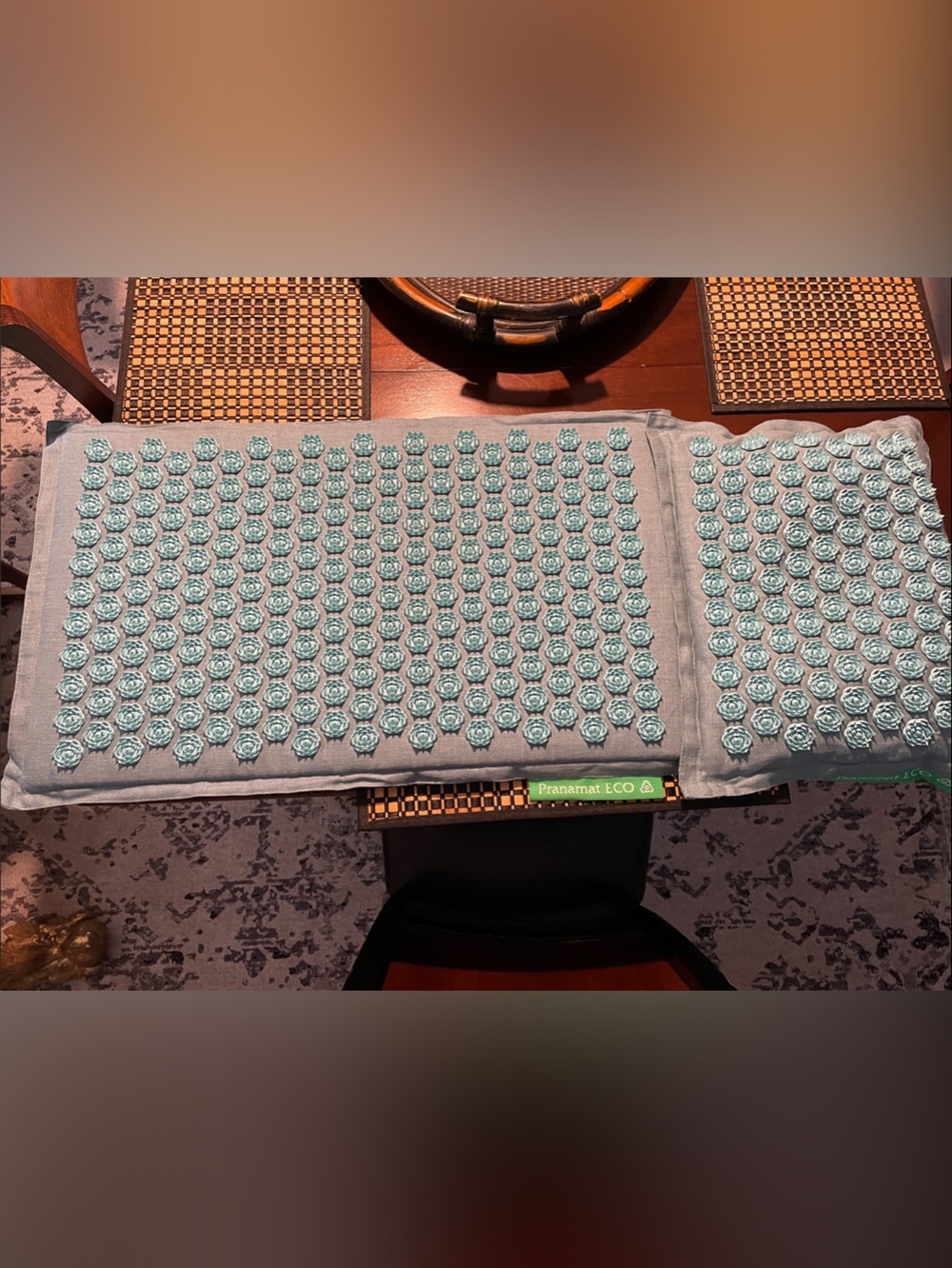 Acupressure Mat and Pillow Set - Light Teal